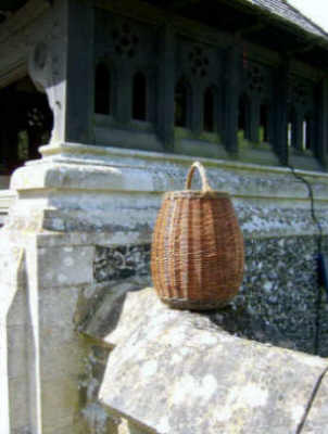 Wool basket on wall